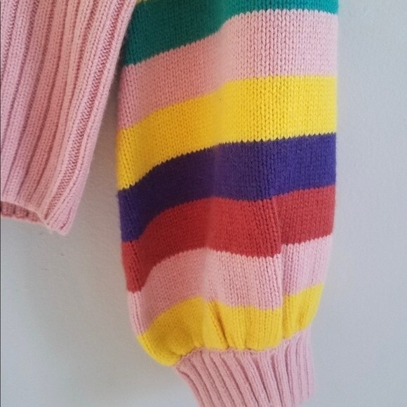 Rachel Antonoff Bridget Puff Sleeve rainbow stripe Sweater - Picture 8 of 16